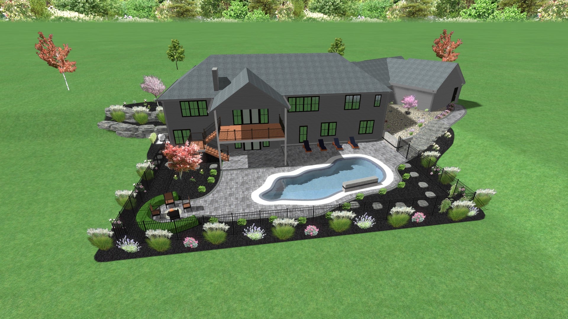Pool concept 3D rendering